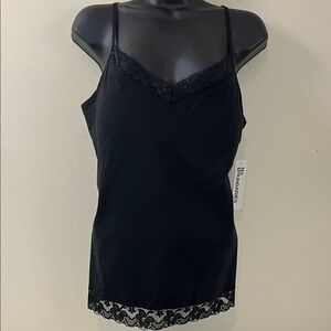 Black Women's Chemise with Lace Trim
